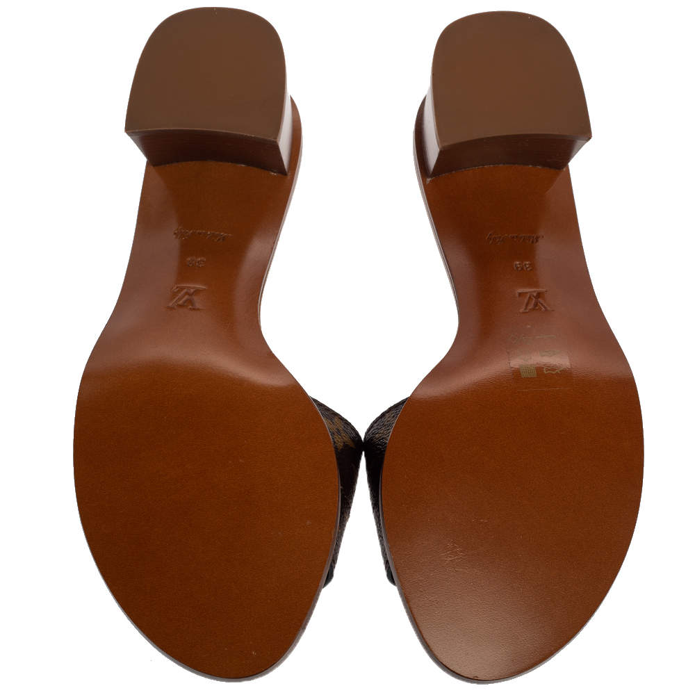 Cloth mules & clogs Louis Vuitton Brown size 39 EU in Cloth - 34838389