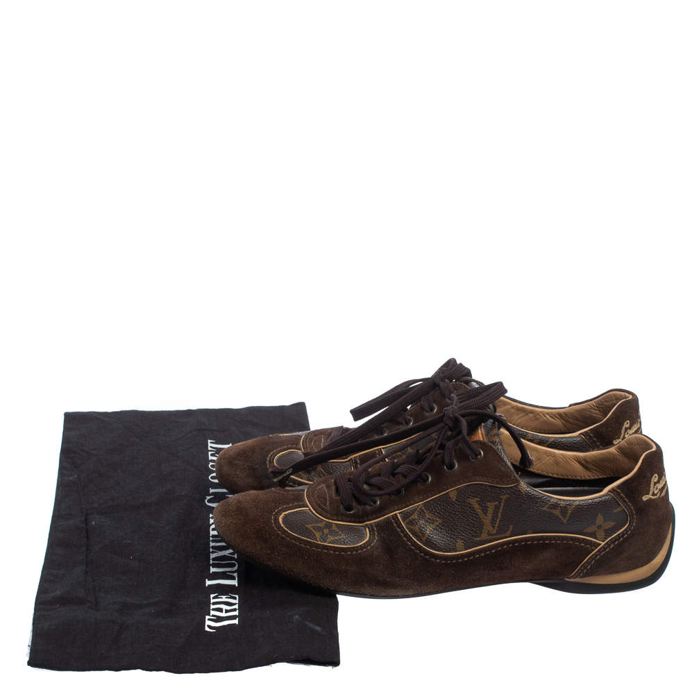 Louis Vuitton Monogram Canvas and Brown Suede Energie Sneakers