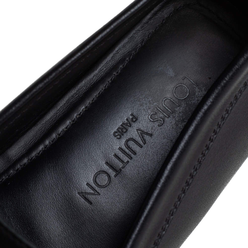 Louis Vuitton Black Leather Lombok Driving Loafers, Size 46 - LabelCentric