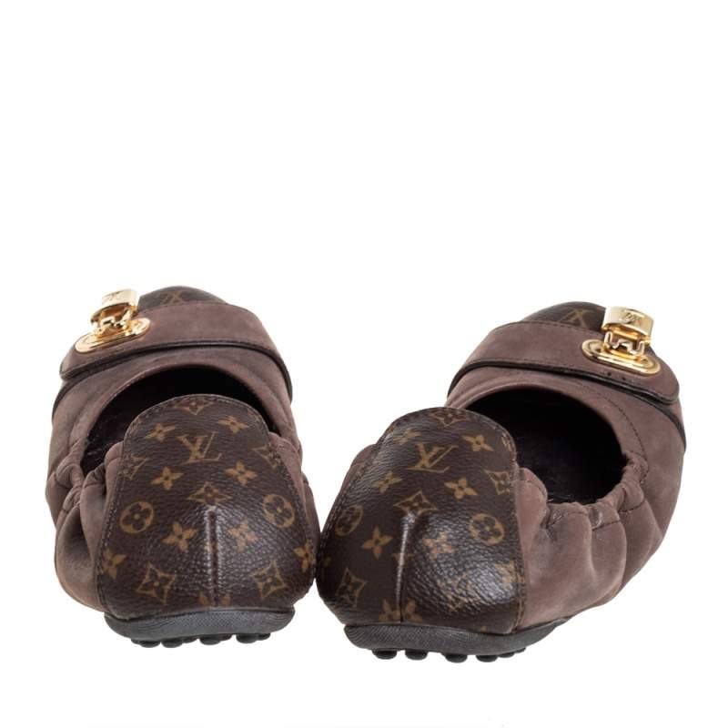 Louis Vuitton Brown Monogram Mini Lin Canvas Debbie Ballet Flats 36