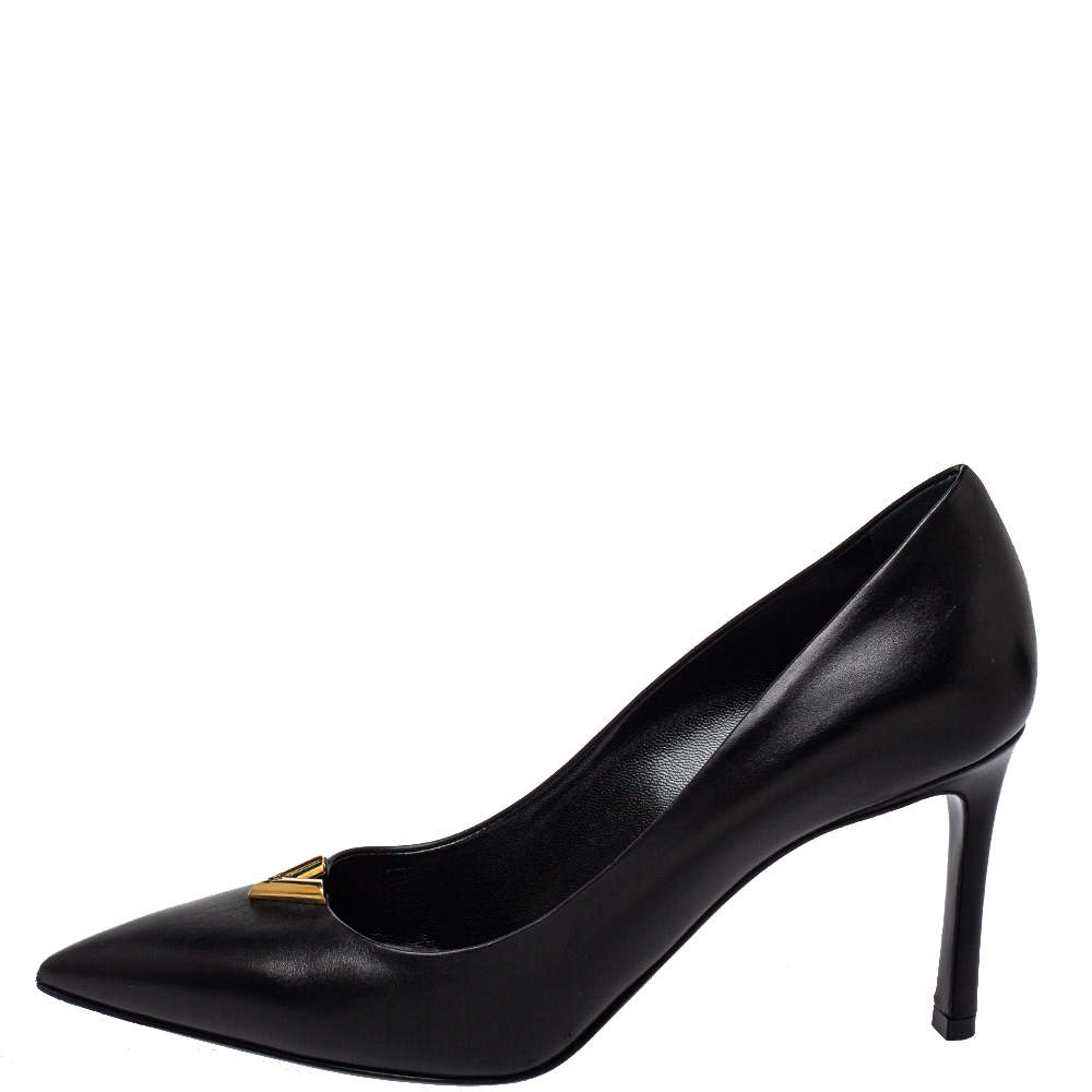 Louis Vuitton Black Leather Heartbreaker Pointed Toe Pumps Size 38.5 Louis  Vuitton