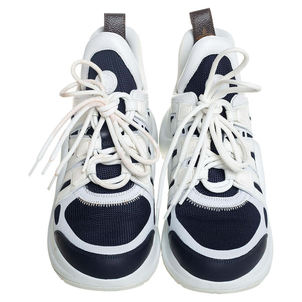 Louis Vuitton Archlight Sneakers Pink White Navy blue Light blue Leather  Cloth ref.239614 - Joli Closet