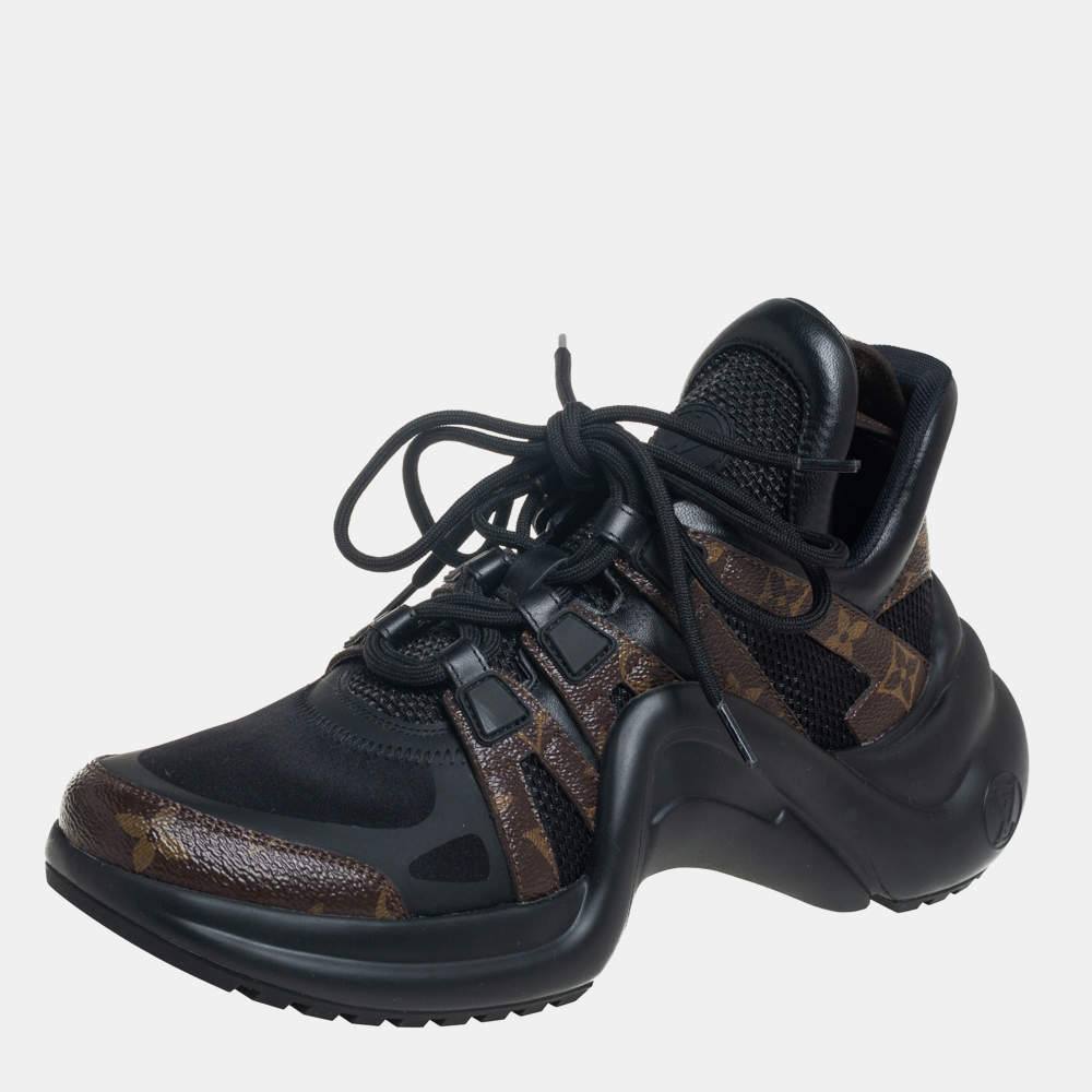 Louis Vuitton Black Neoprene and Monogram Canvas Archlight Sneakers Size 39