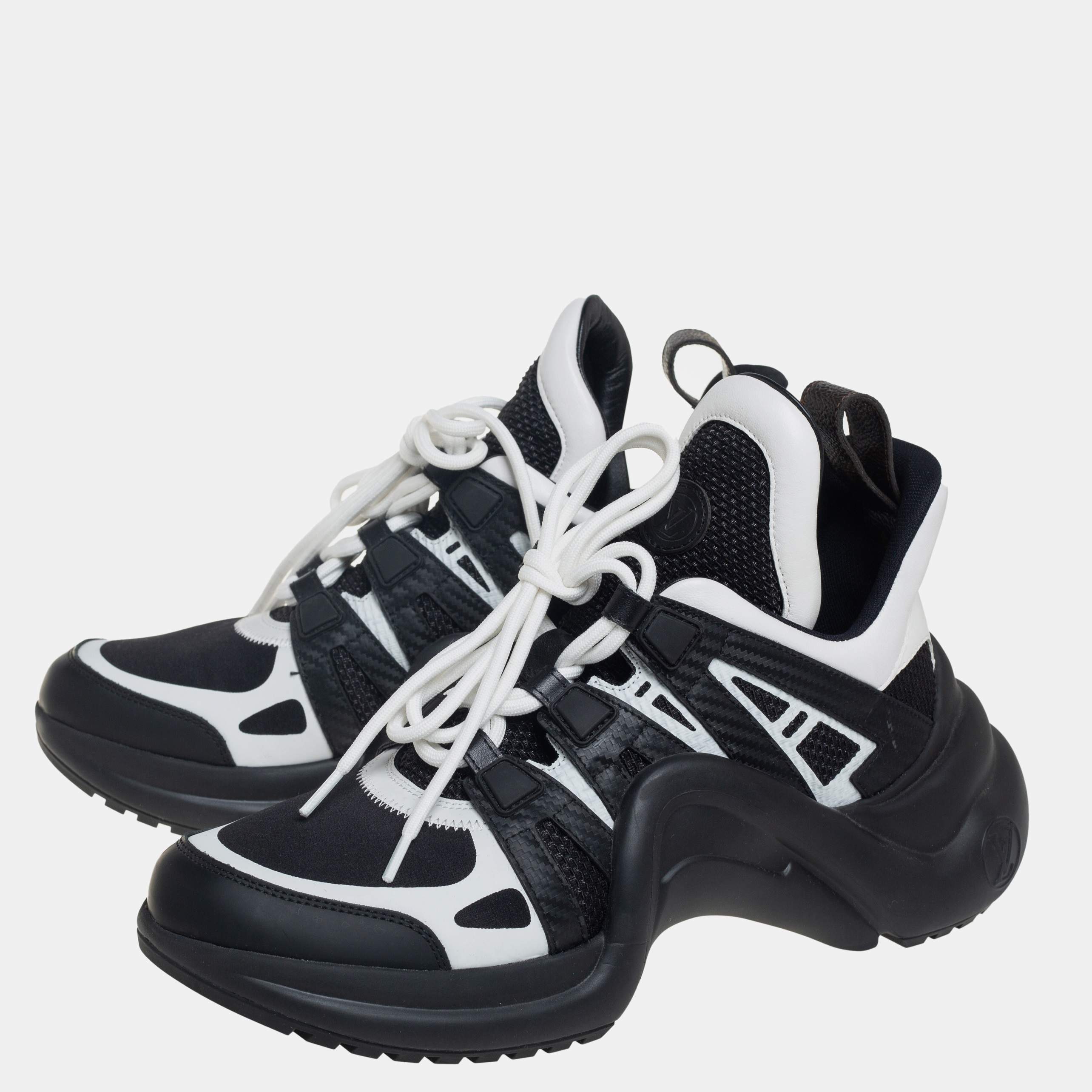 Louis Vuitton White/Black Leather/Fabric Archlight Sneaker Size 7.5/38 -  Yoogi's Closet