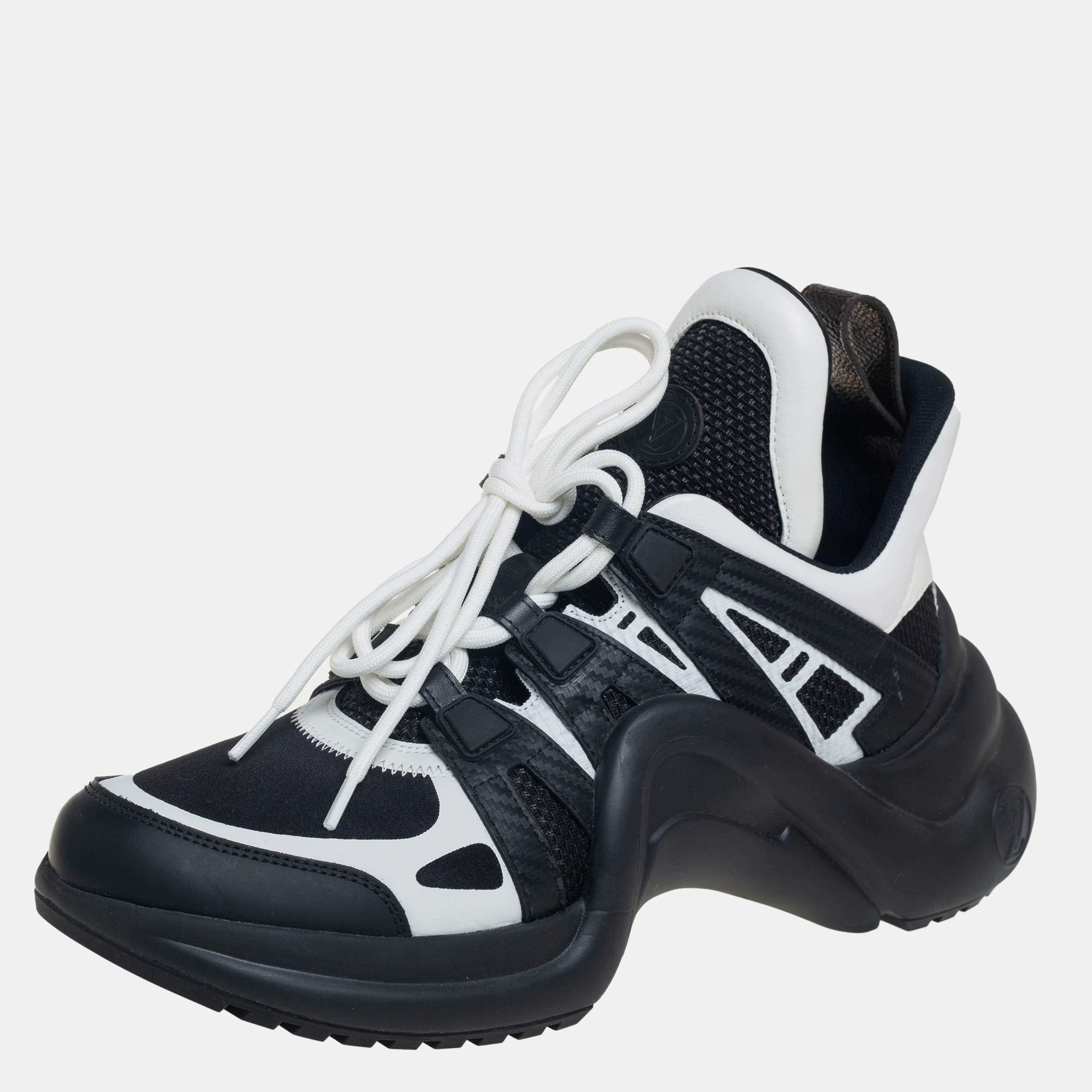 Louis Vuitton Black/White Neoprene and Leather Archlight Sneakers Size ...