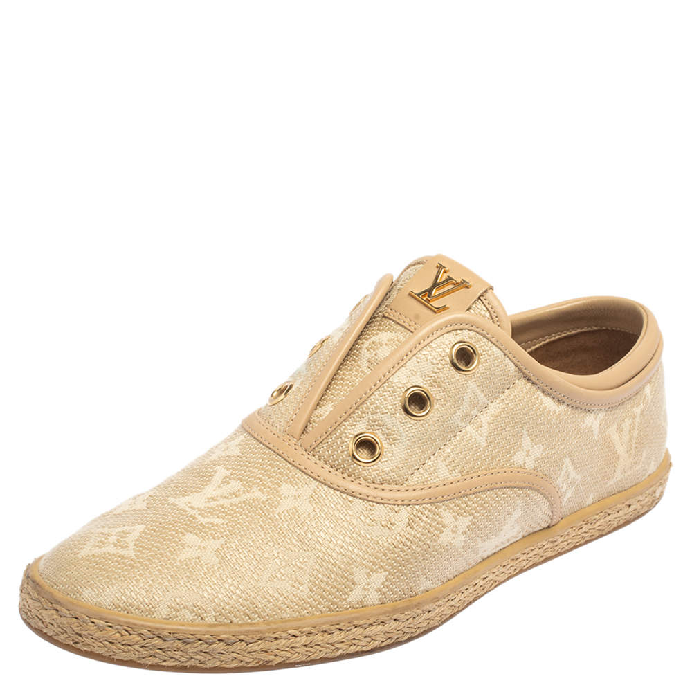 Louis Vuitton White Brown/Beige Calf Hair Frontrow Low Top Sneakers Size 36  at 1stDibs