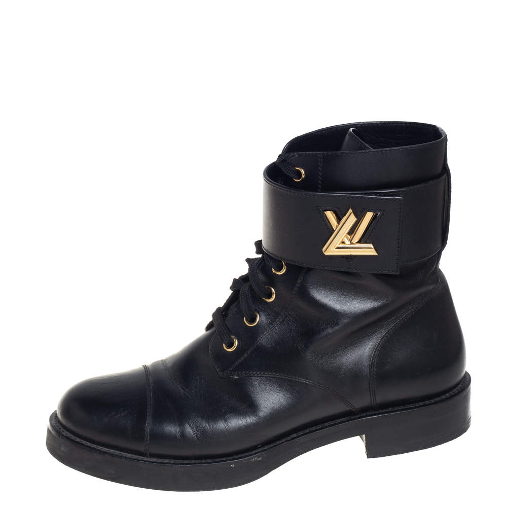 Louis Vuitton Black Suede combat boots – Sheer Room
