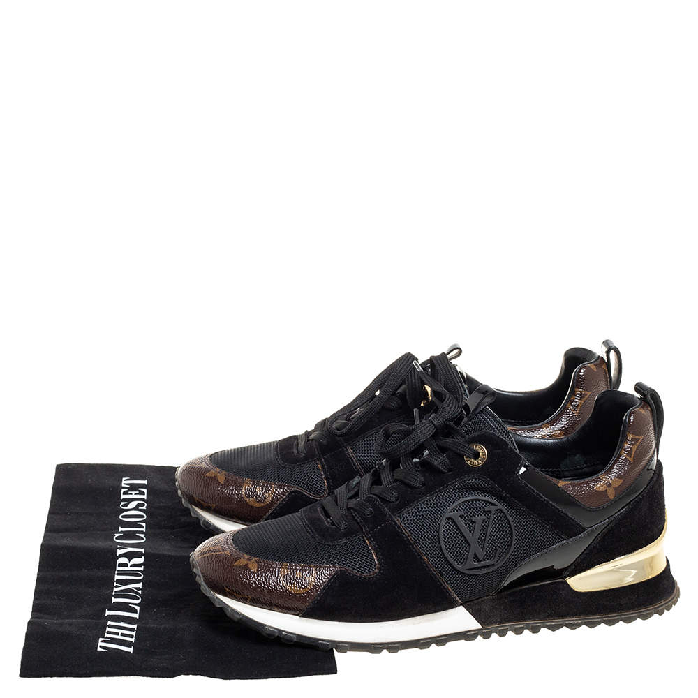 Louis Vuitton Black/Brown Monogram Canvas Run Away Low Top Sneakers Size 40  at 1stDibs