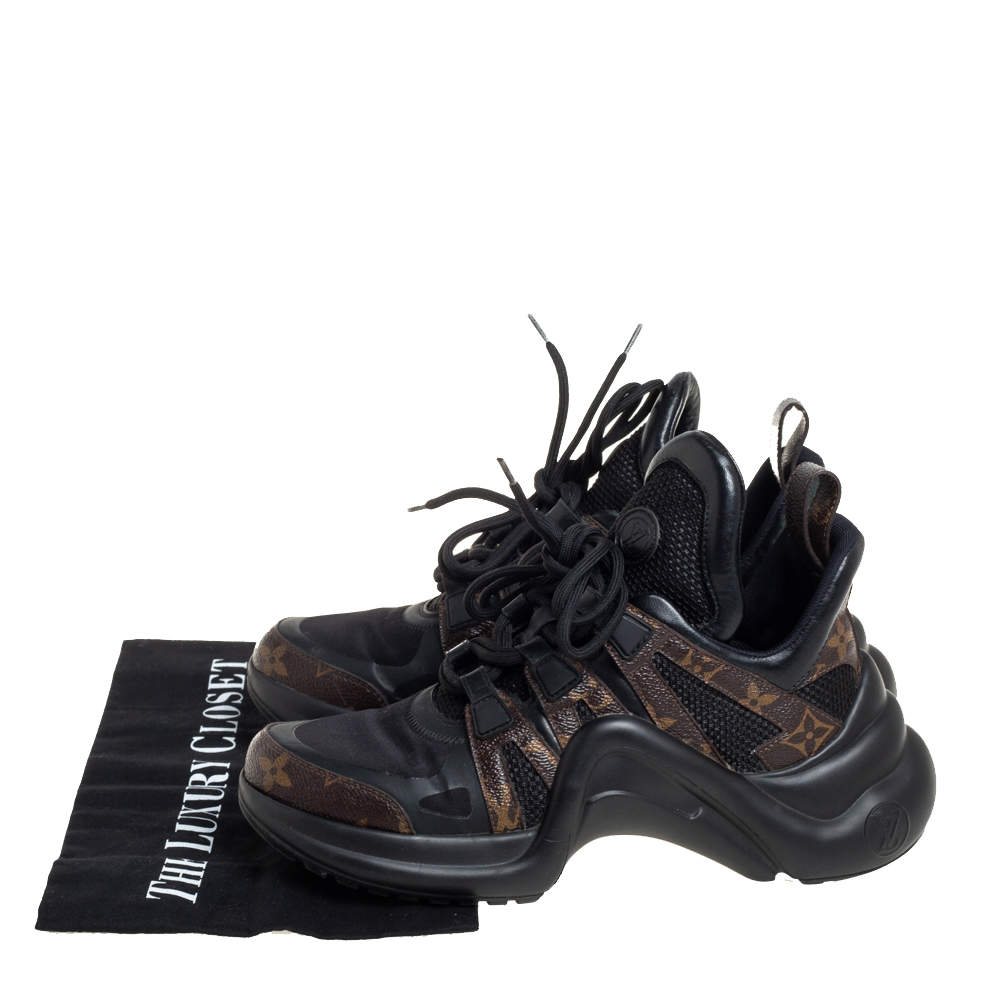 NIB Louis Vuitton LV Archlight Sneaker in Black Monogram sz 37