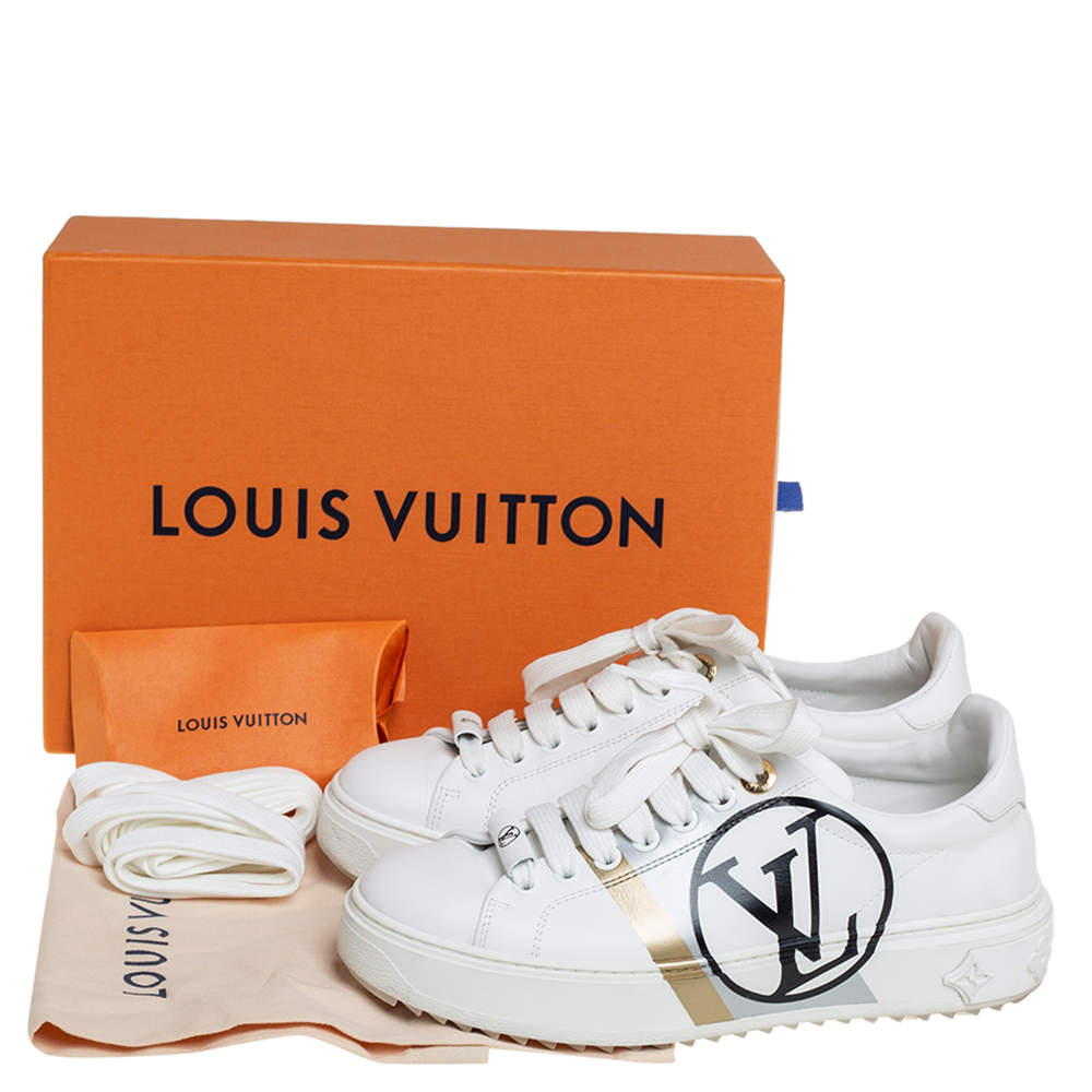 Time out leather trainers Louis Vuitton White size 38 EU in Leather -  37115818