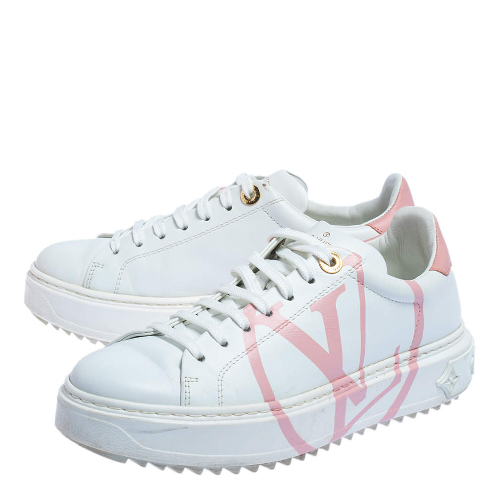 Time out leather trainers Louis Vuitton White size 36 IT in Leather -  33693970