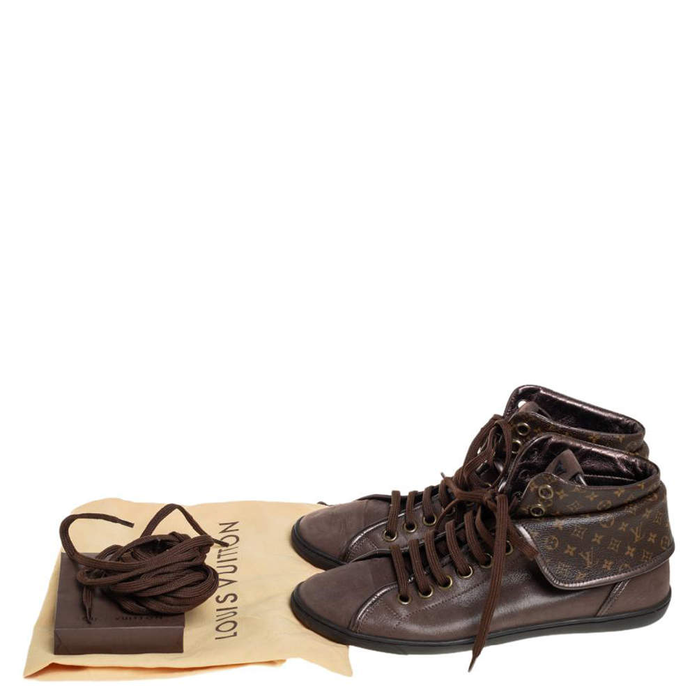 Louis Vuitton Brown Monogram Canvas And Leather Brea Sneaker Boots