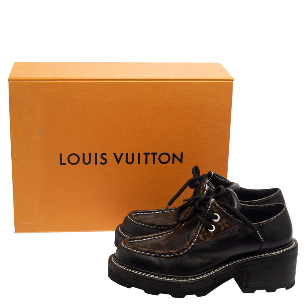 Louis Vuitton Beaubourg Platform Derby Blue Size EU/IT 37.5 US 7.5 UK/AU 4.5