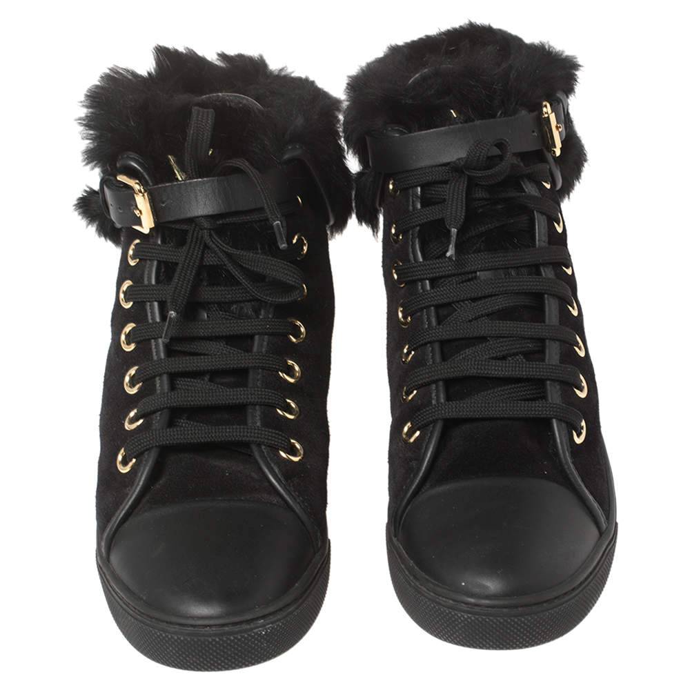 Louis Vuitton Rabbit Fur Sneakers - black