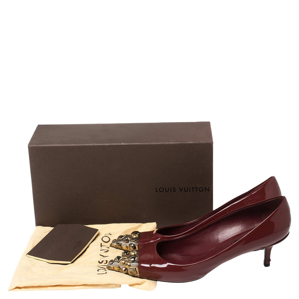 LOUIS VUITTON Pointed Toe Pumps Slingback 41 Burgundy patent leather