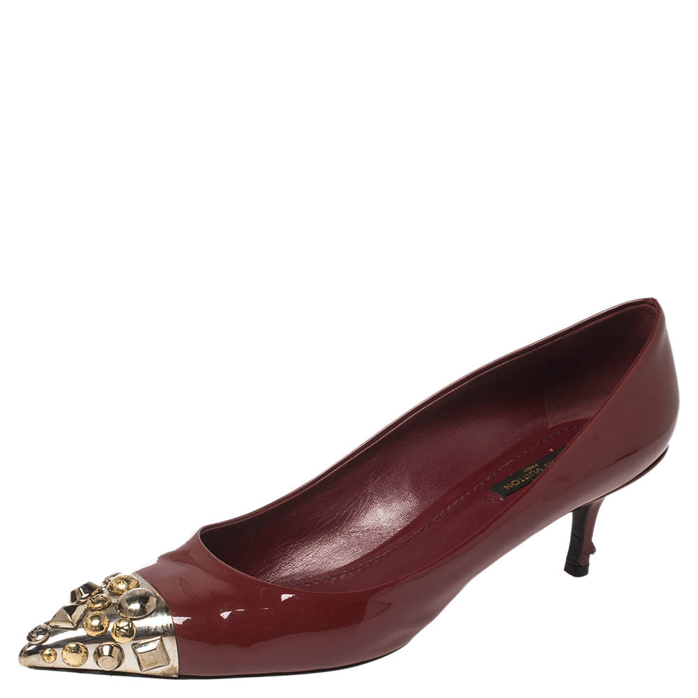 LOUIS VUITTON Pointed Toe Pumps Slingback 41 Burgundy patent leather