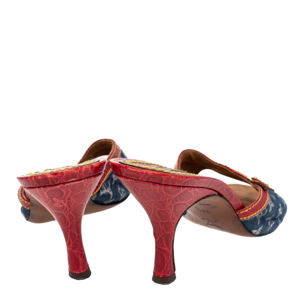Louis Vuitton Denim Monogram Sandals - Size 8.5 / 38.5 (SHF-18057) – LuxeDH