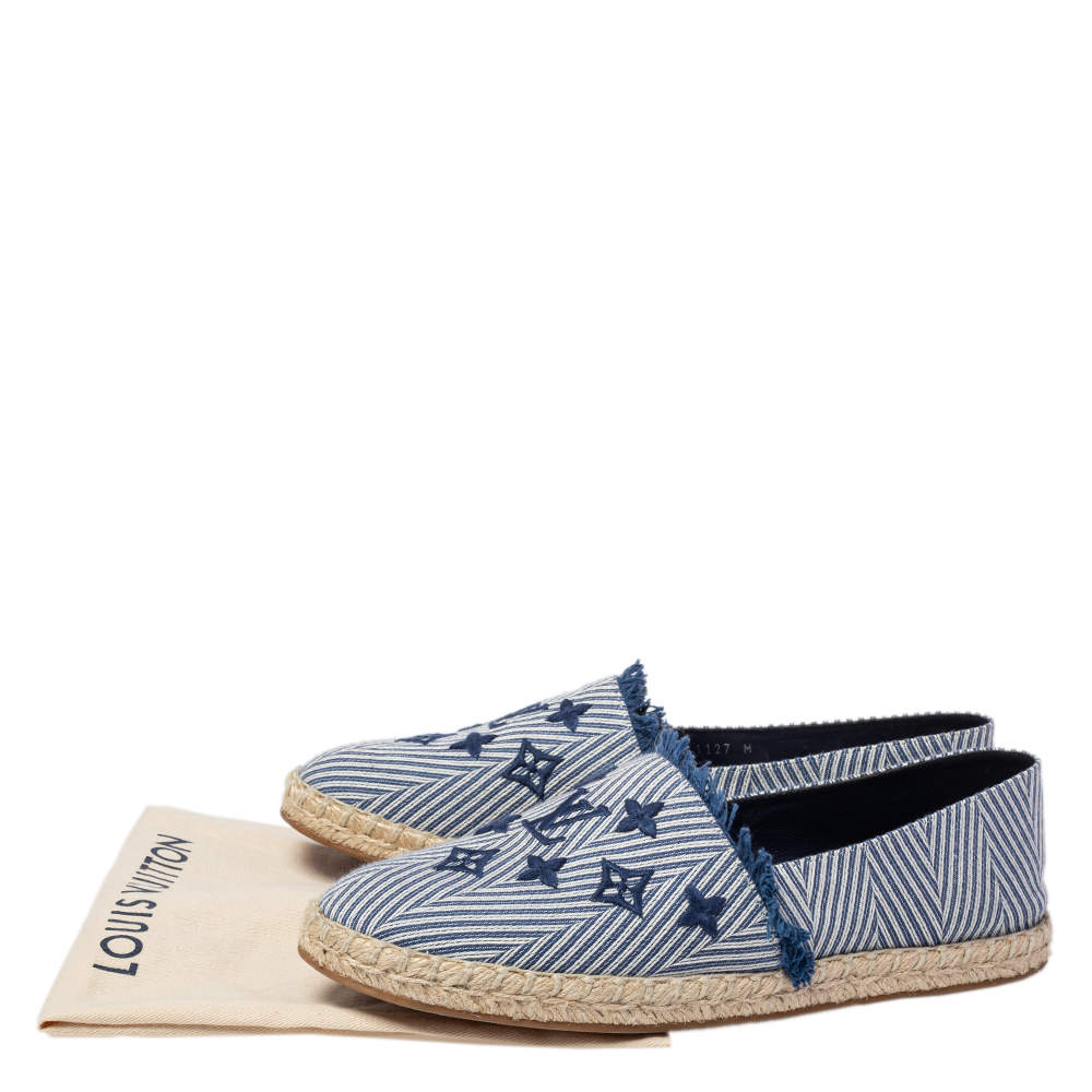 Louis Vuitton Blue Canvas Sail Away Espadrille Flats Size 41 Louis