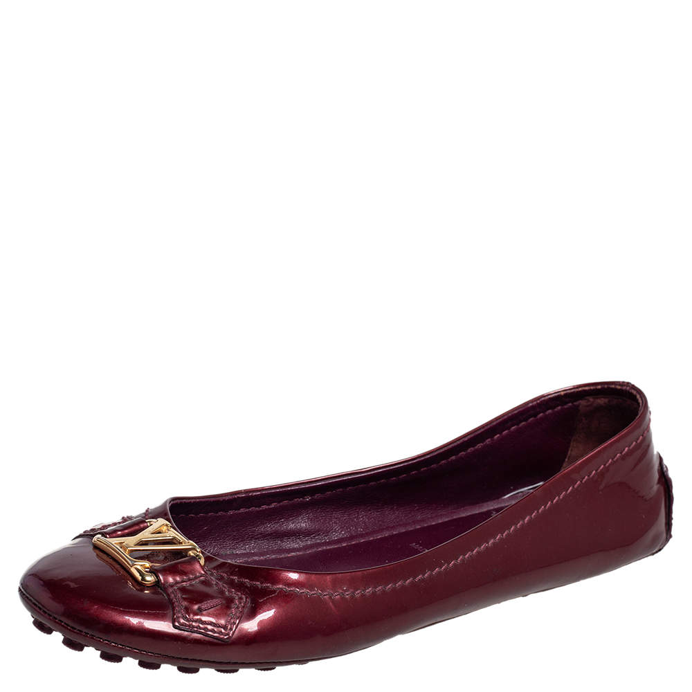 Louis Vuitton Red LV Monogram Patent Leather Ballet Flats It 36.5 | 6.5