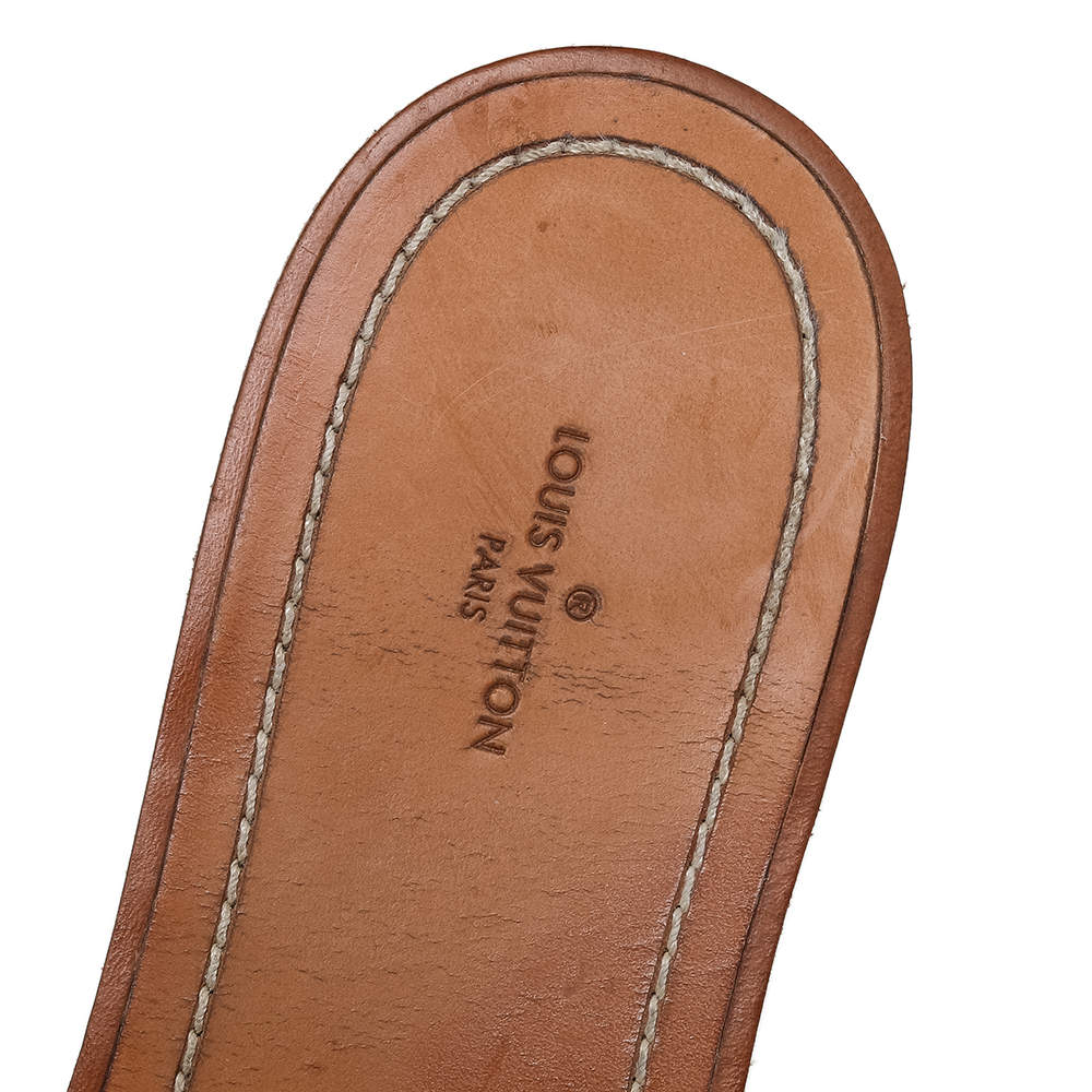 Louis Vuitton Brown Monogram Canvas Lock It Sandals Size 37 Louis Vuitton