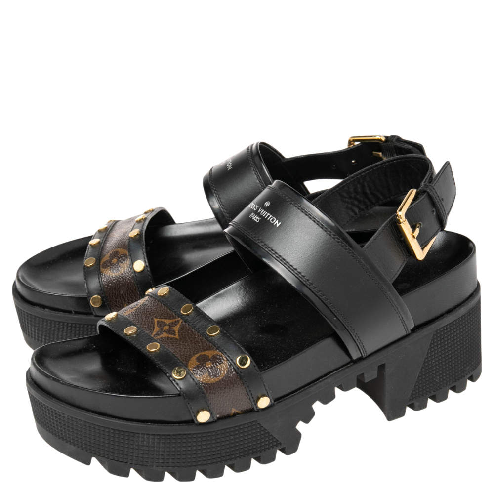 Louis Vuitton Laureate Platform Sandals - Black Sandals, Shoes - LOU197032