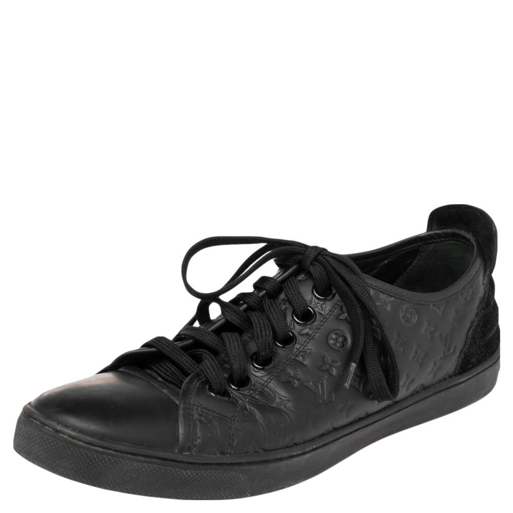 مملوكة مسبقًا Louis Vuitton Black Monogram Empreinte Leather And Suede Low Top Sneakers Size 38