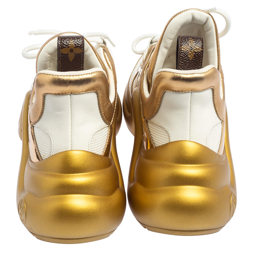 Louis Vuitton Metallic Gold/White Mesh and Leather LV Archlight Sneakers  Size 38 Louis Vuitton | The Luxury Closet
