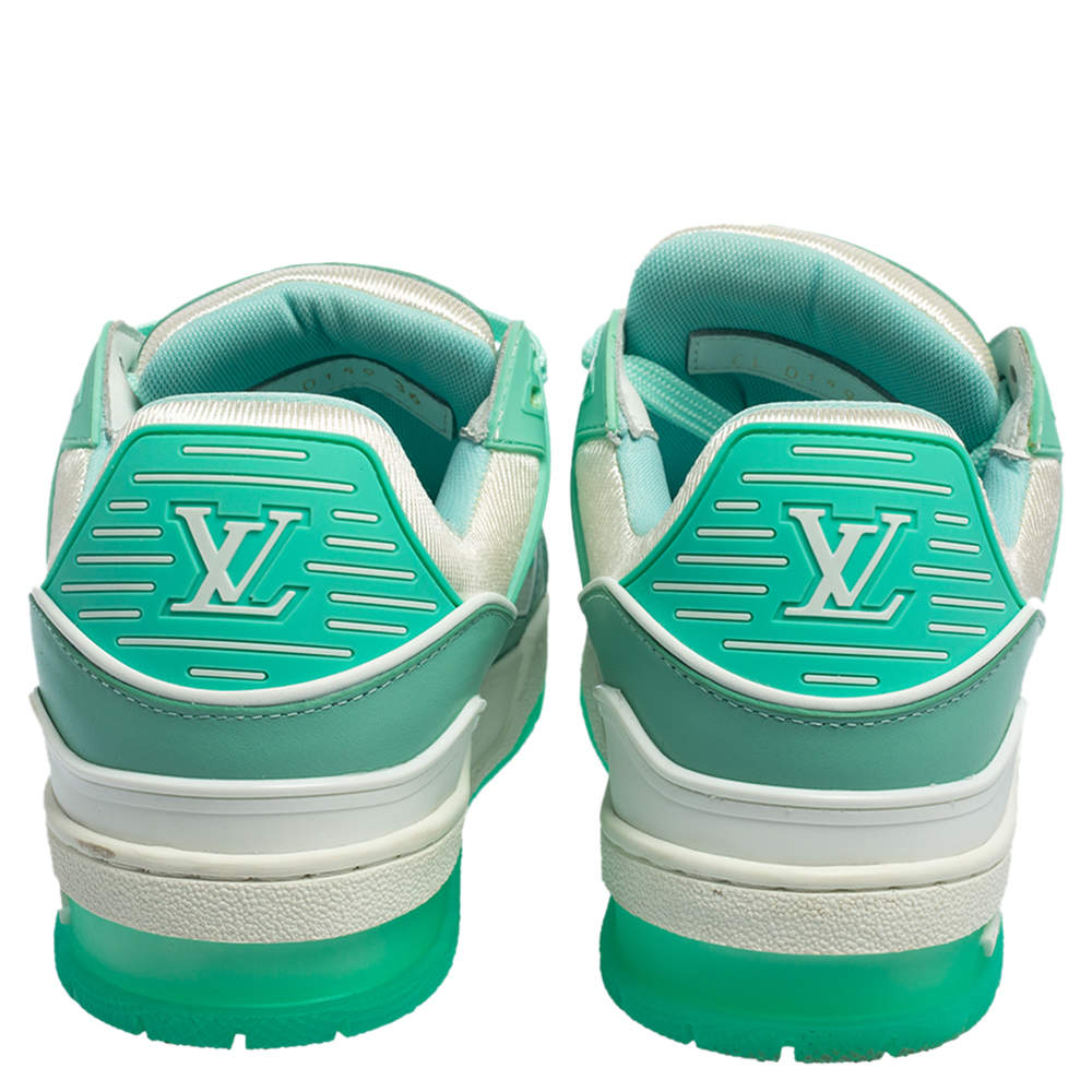 Louis Vuitton Turquoise Leather Monogram Low Top Punchy Sneakers Shoes  Trainers
