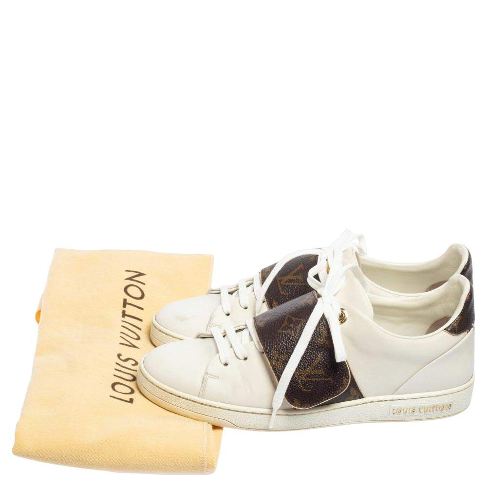 Frontrow leather trainers Louis Vuitton White size 40.5 EU in Leather -  27292995