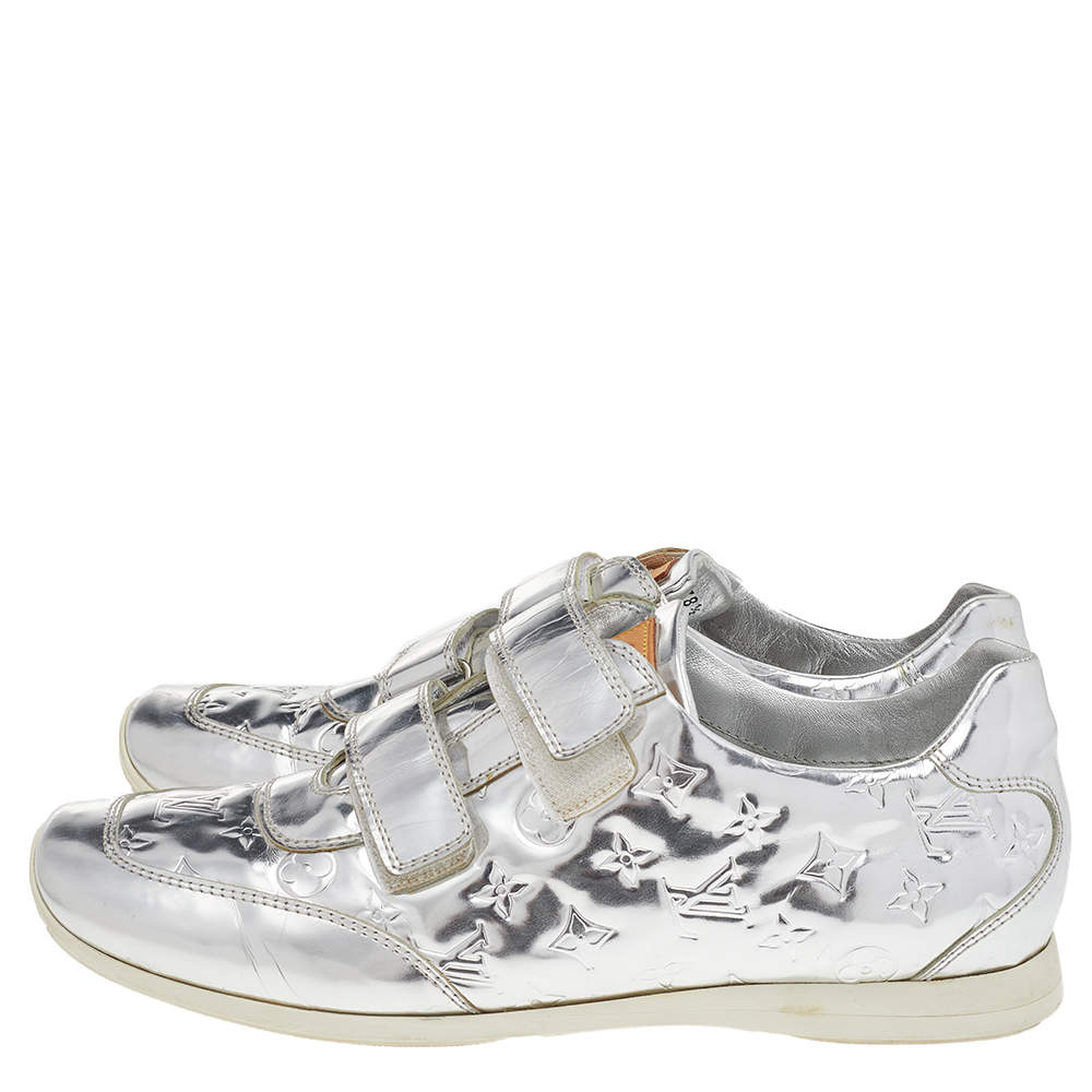 Louis Vuitton Metallic Silver Monogram Mirror Tennis Sneakers Size 38.5  Louis Vuitton | The Luxury Closet