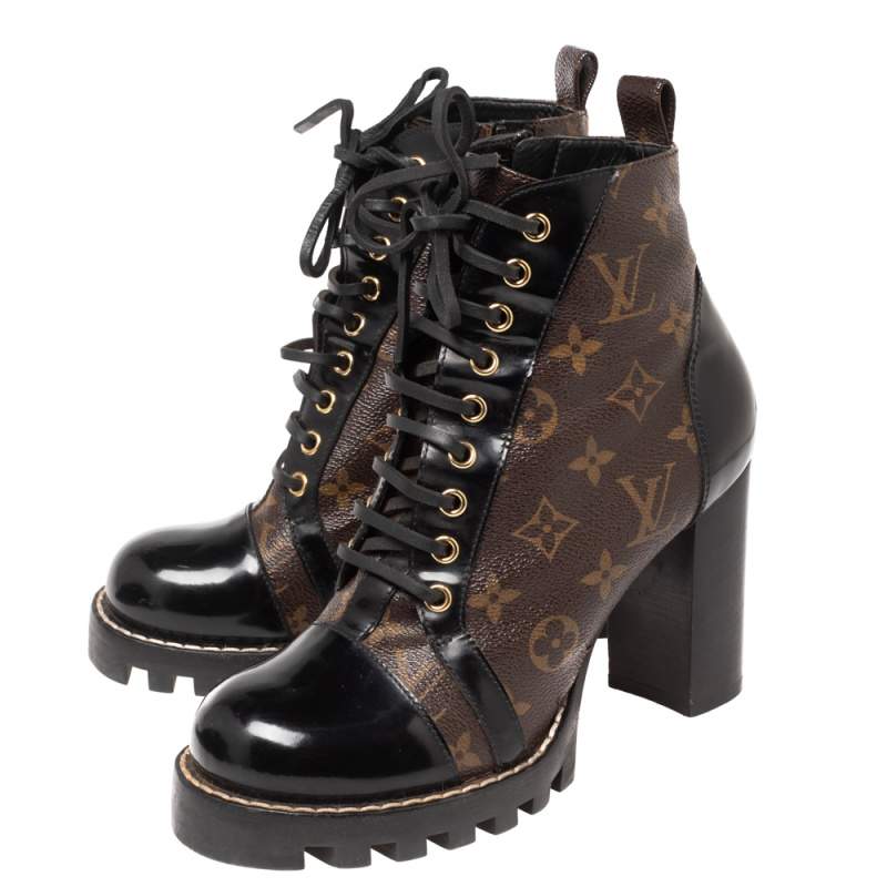 Louis Vuitton Black Monogram Canvas and Leather Star Trail Ankle