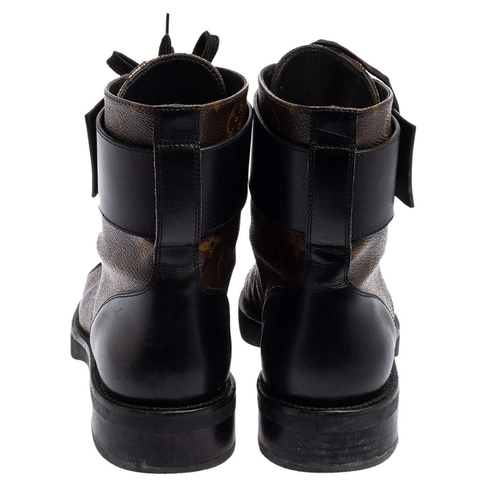 shoes, boots, lv boots, louis vuitton, combat boots, brown combat boots, •  black combat boots - Wheretoget