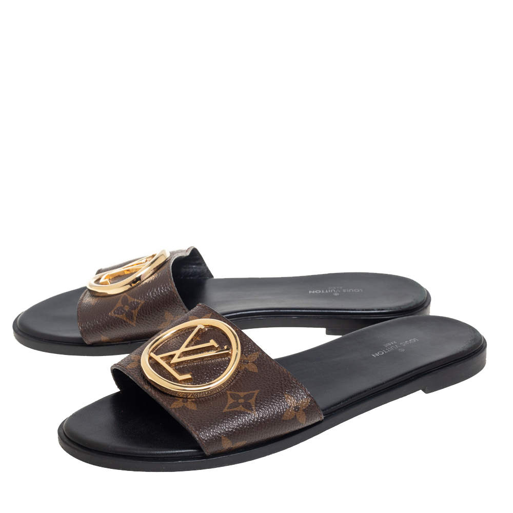 Lock it leather sandal Louis Vuitton Brown size 38 EU in Leather - 36473232