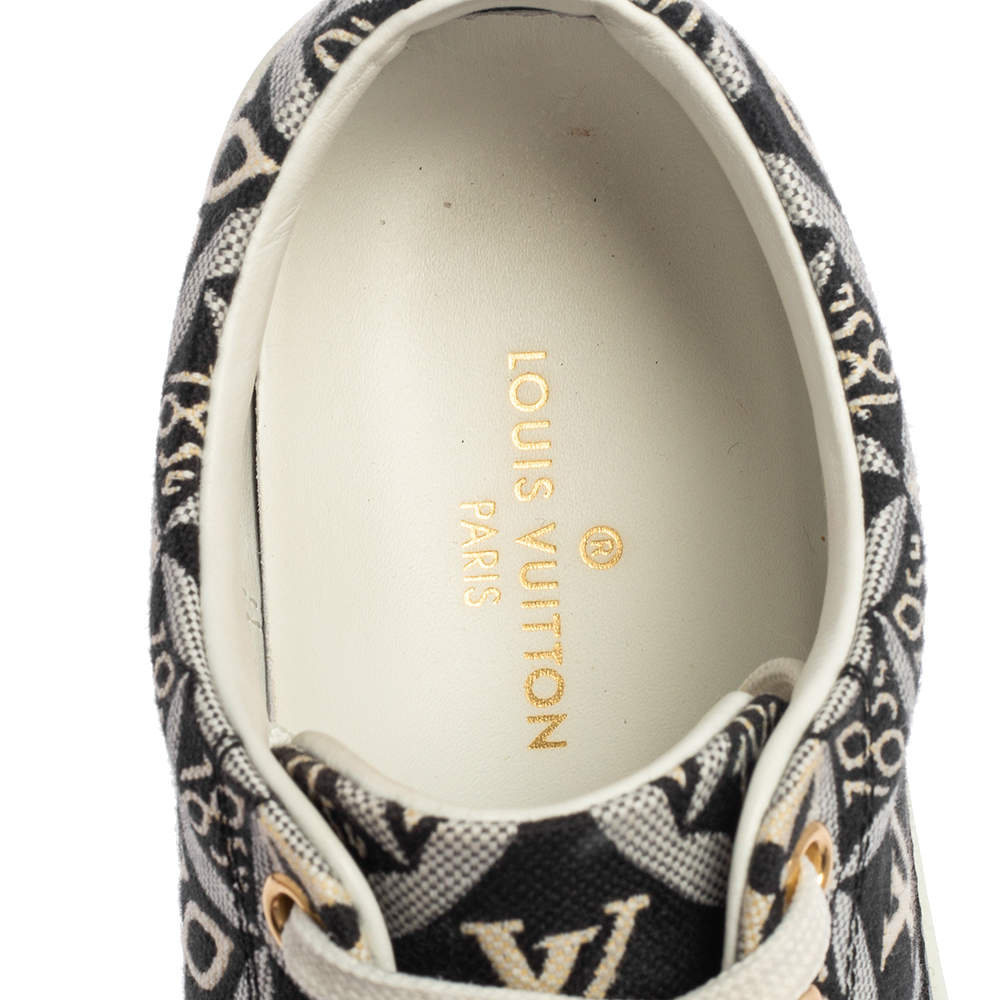 Louis Vuitton Black/White Monogram Jacquard Canvas Stellar Low Top Sneakers  Size 35 Louis Vuitton