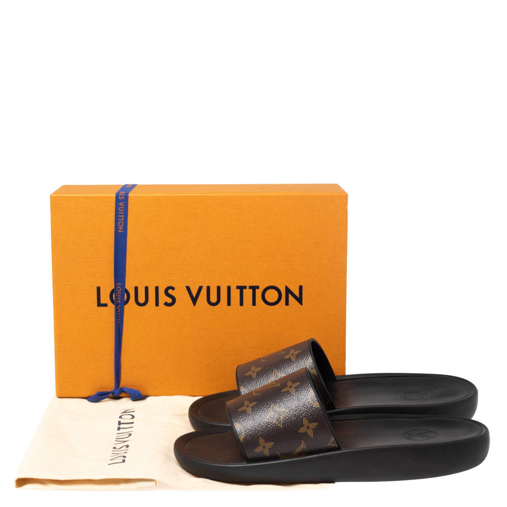 LOUIS VUITTON Monogram Mules Logo Sunbath Flat Slides 41 11 MA0157