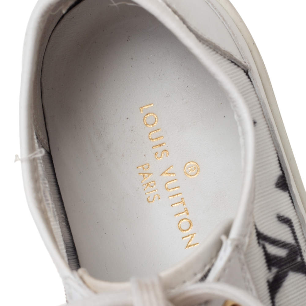 Louis Vuitton White Monogram Mesh And Leather Stellar Lace Up Sneakers Size  35 Louis Vuitton