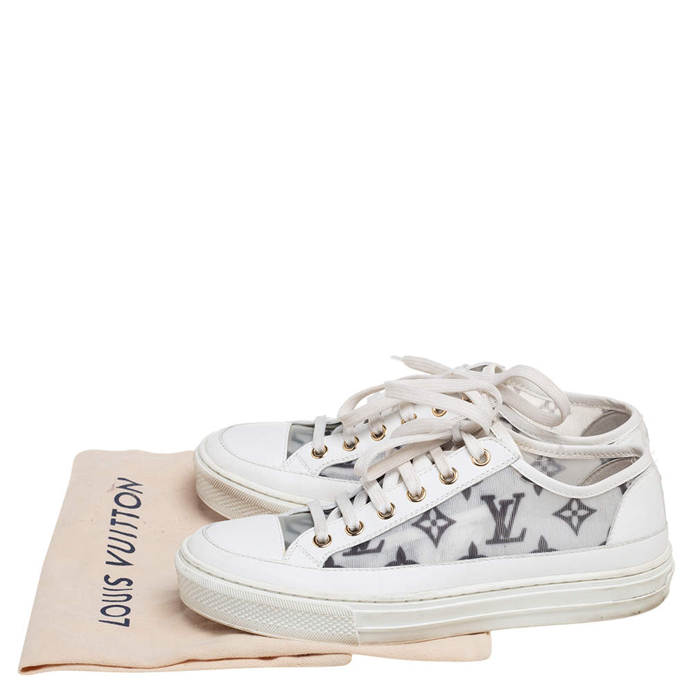 LOUIS VUITTON Monogram Womens Stellar Sneakers 39 White 1257053