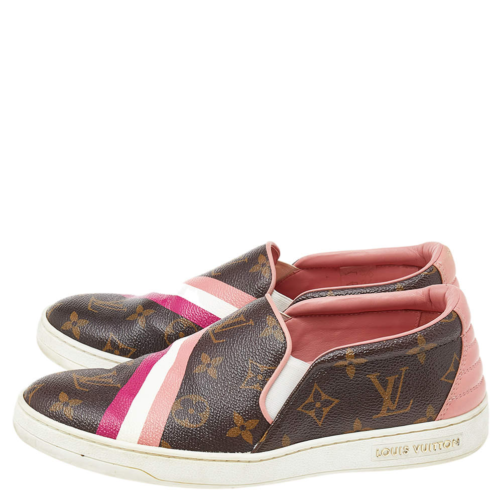 Louis Vuitton Monogram Coated Canvas Slip on Sneakers Size 36.5 Louis  Vuitton