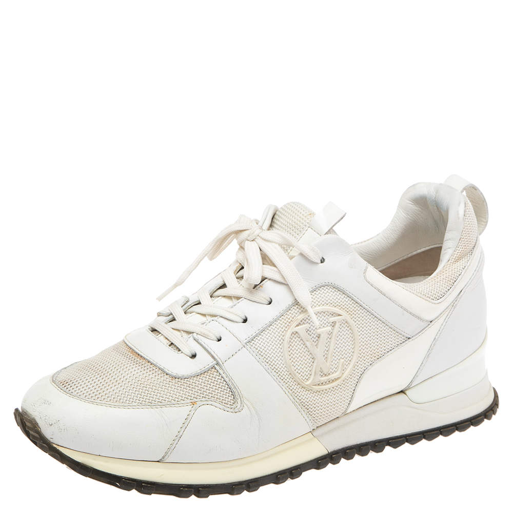 Louis Vuitton White Leather and Mesh Heat Embellished Sneakers Size 40  Louis Vuitton