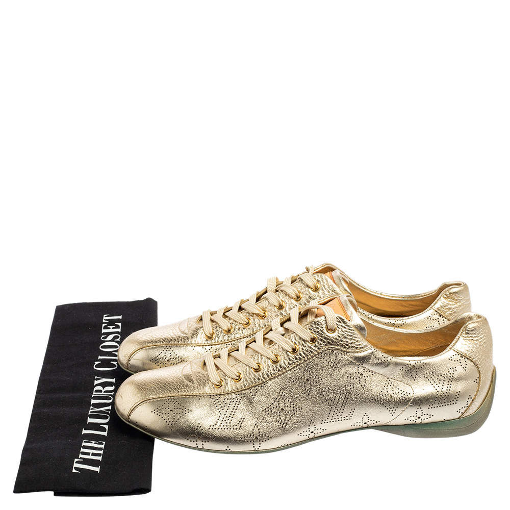 Louis Vuitton Metallic Gold Monogram Empreinte Leather Low Top Sneakers  Size 38.5 Louis Vuitton | The Luxury Closet