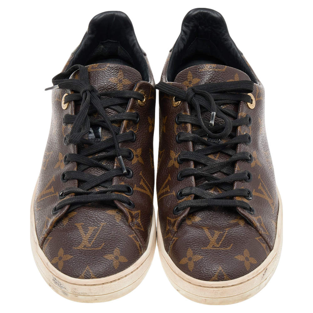 Louis Vuitton 1A1F4L Monogram Canvas & Patent Leather Frontrow Sneakers  Size 40