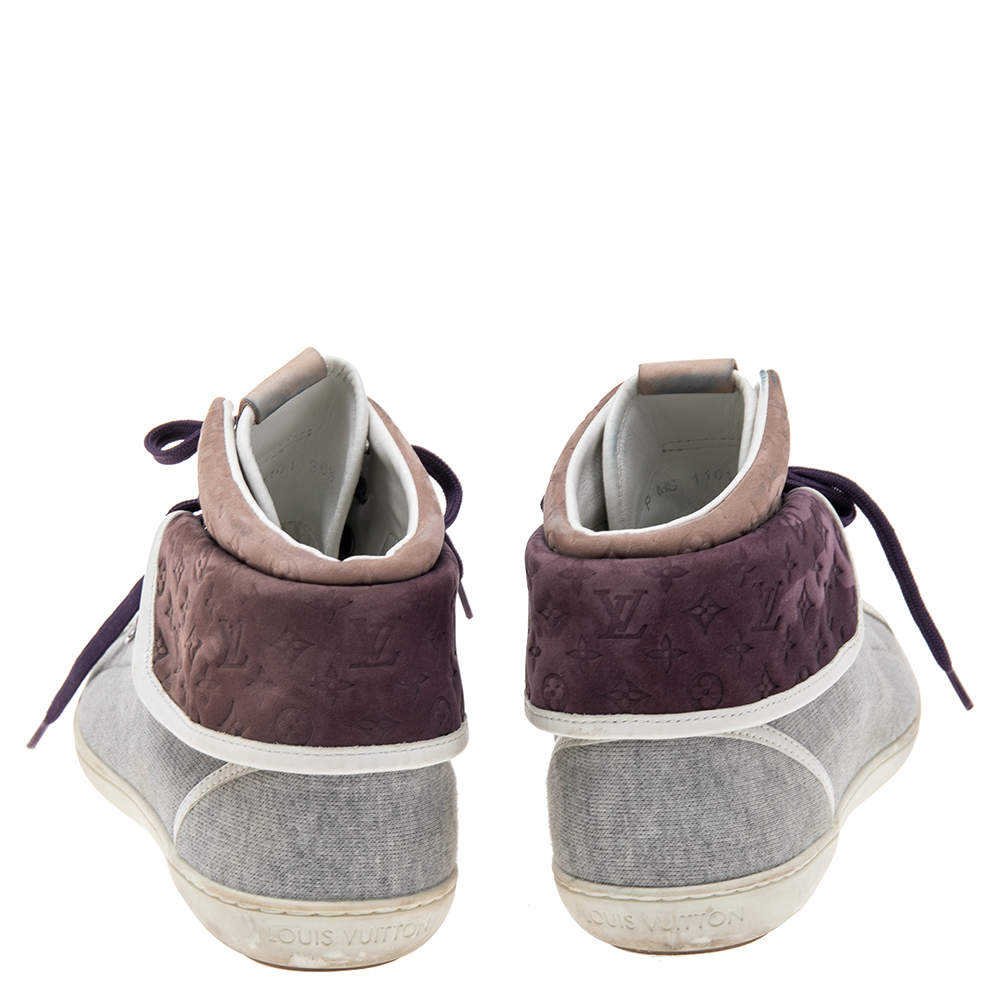 Louis Vuitton Multicolor Monogram Nubuck Leather & Knit Fabric Brea Sneaker  Boots Size 36.5 Louis Vuitton