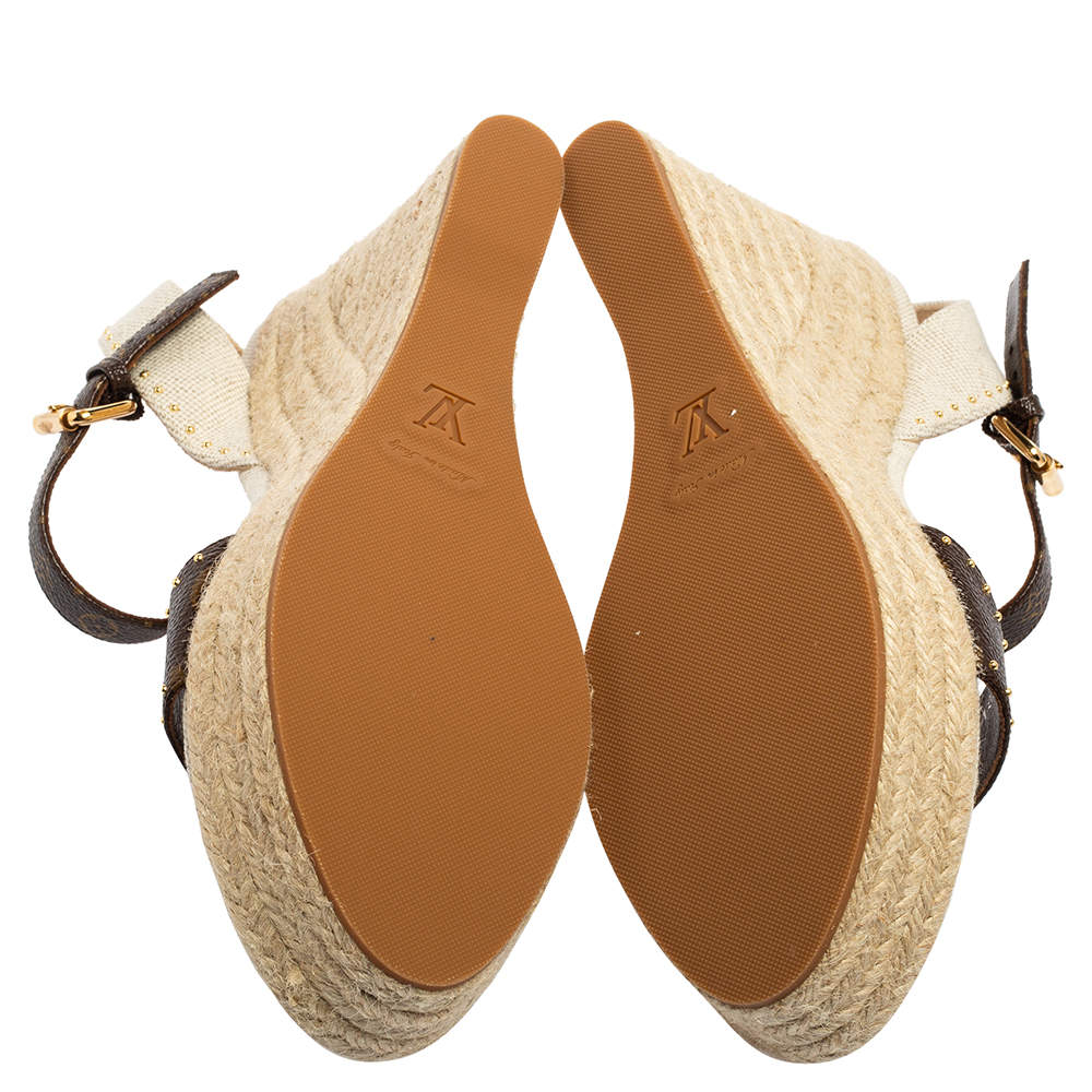 Louis Vuitton Coastline Wedge Sandal in Beige - Shoes 1A8NNT - $119.60 