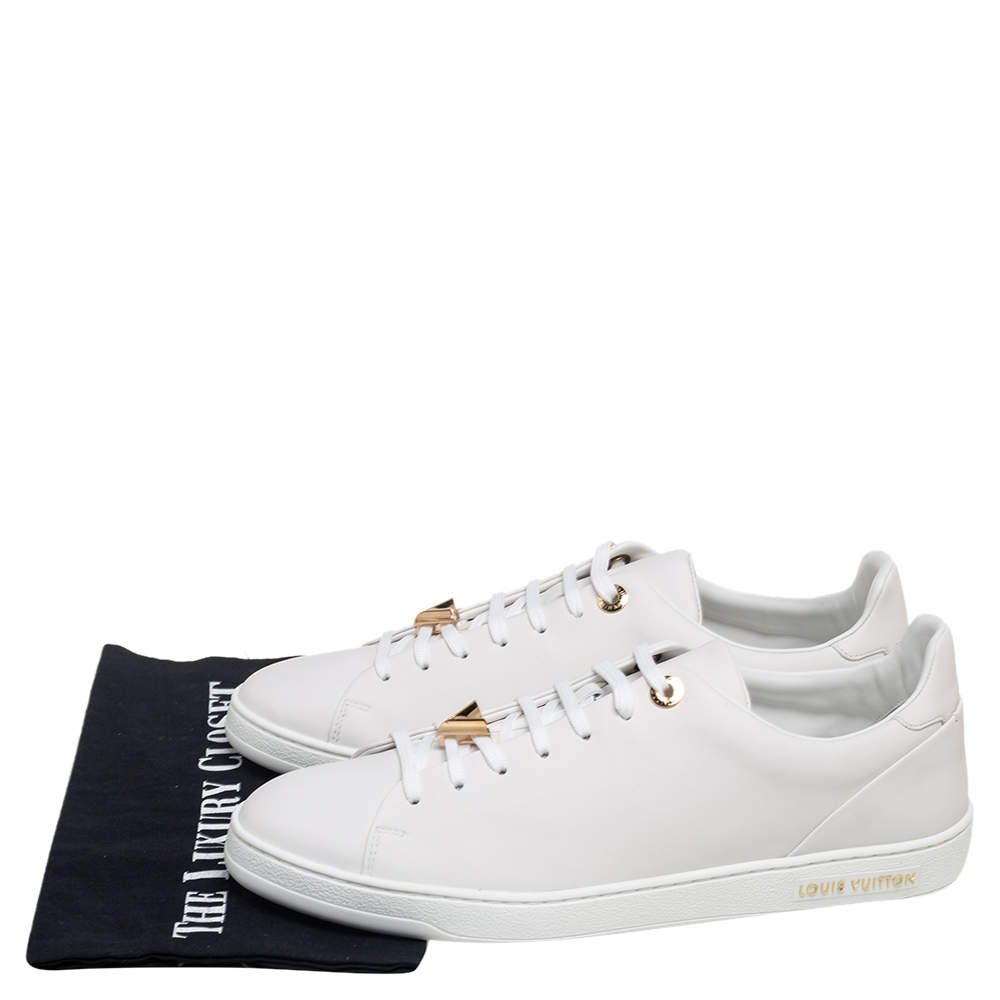 Louis Vuitton White Leather Logo Embellished Frontrow Low-Top Sneakers Size  42 at 1stDibs