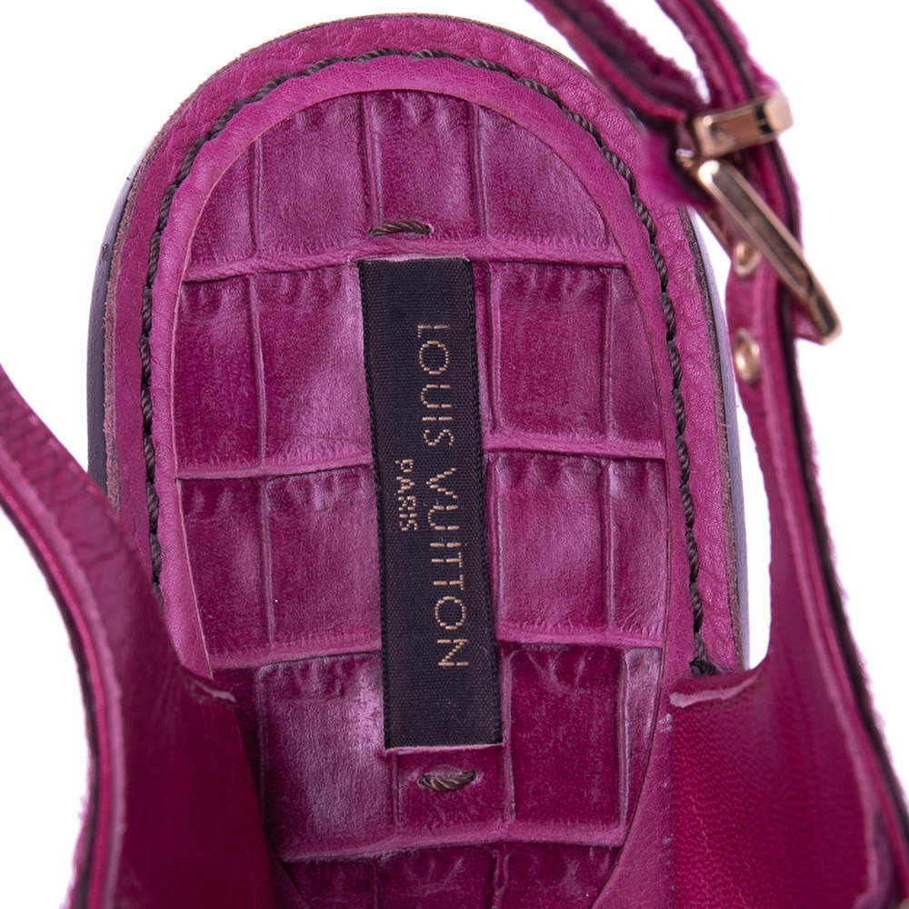 Louis Vuitton Pink Pony Hair Buckle Ankle Strap Sandals Size 41 Louis  Vuitton | The Luxury Closet