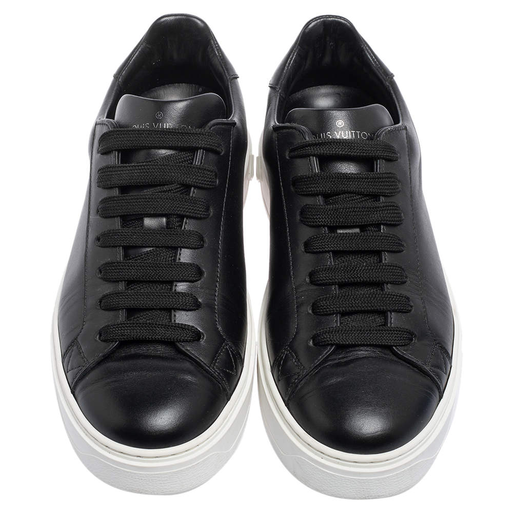 Time out leather trainers Louis Vuitton Black size 36.5 EU in Leather -  33297413