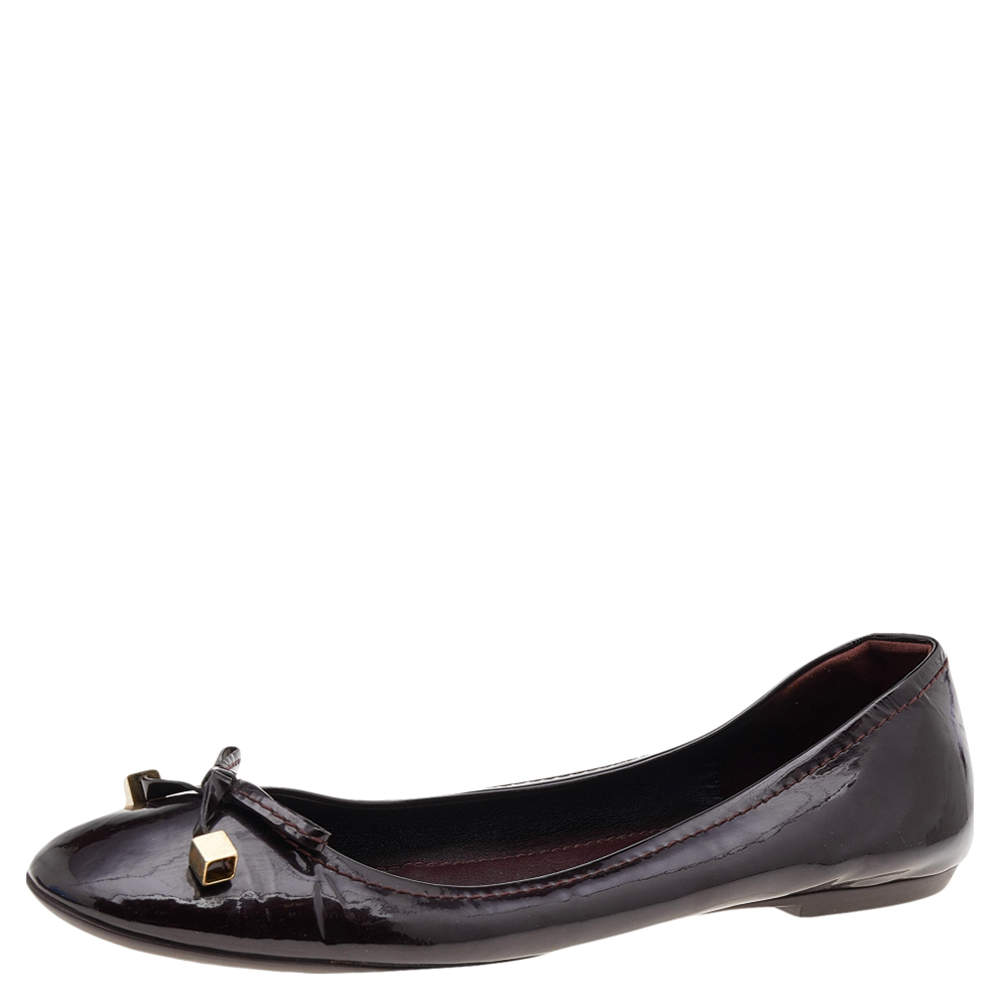 Louis Vuitton Amarante Patent Leather Ballet Flats Size 40.5