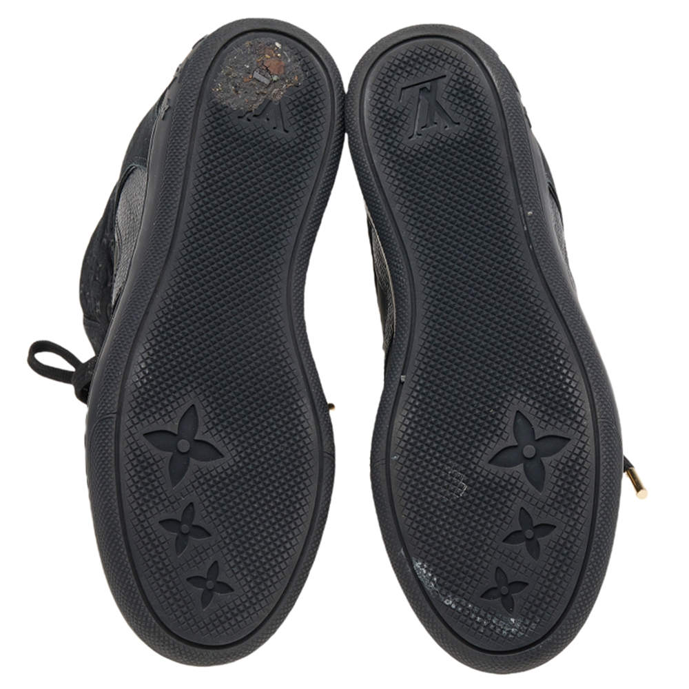 Louis Vuitton Millennium Wedge Sneakers in Black Monogram Suede and Leather  ref.899859 - Joli Closet