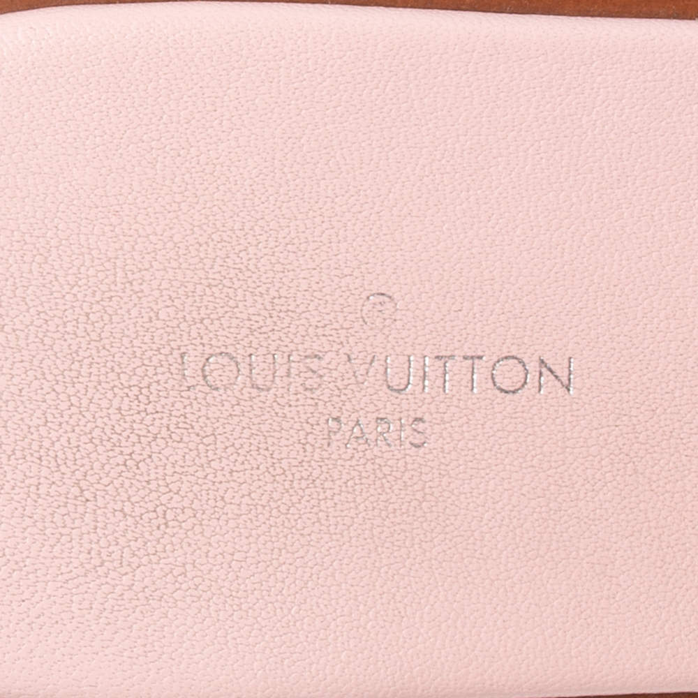 Louis Vuitton Pink/Red Mink Fur Lock It Flat Slide Sandals Size 37.5 at  1stDibs