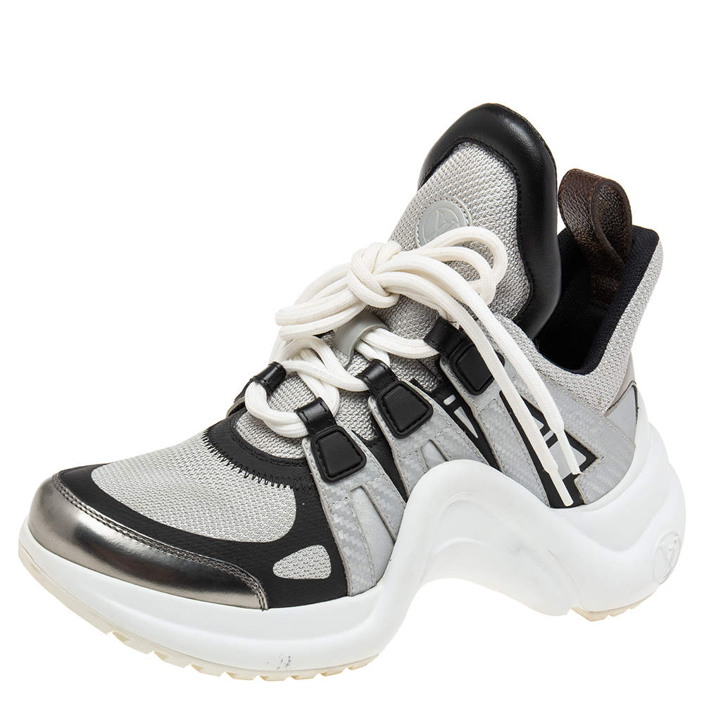 Pre Owned Louis Vuitton Tricolor Mesh And Leather Archlight  Sneakers Size 36